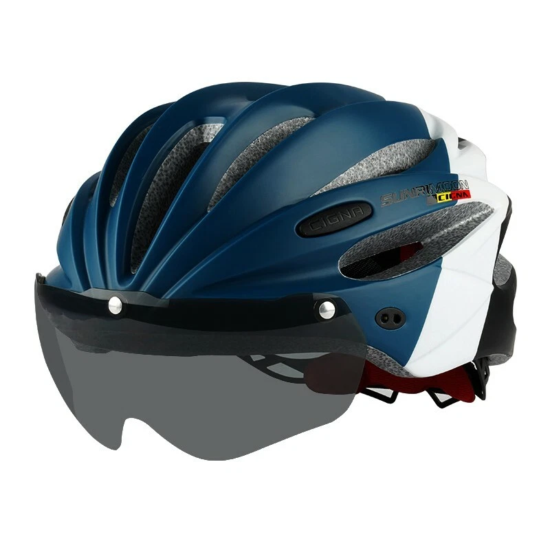 SUNRIMOON CIGNA HELMET WT 007 BIKE NWOT BLUE WHITE BLACK SIZE