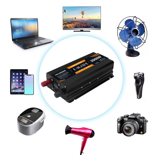 Convertisseur de Tension 1000W / 2000 W 12V 230V avec 1 Prise et écran LCD 2 ... - 第 7/8 張圖片