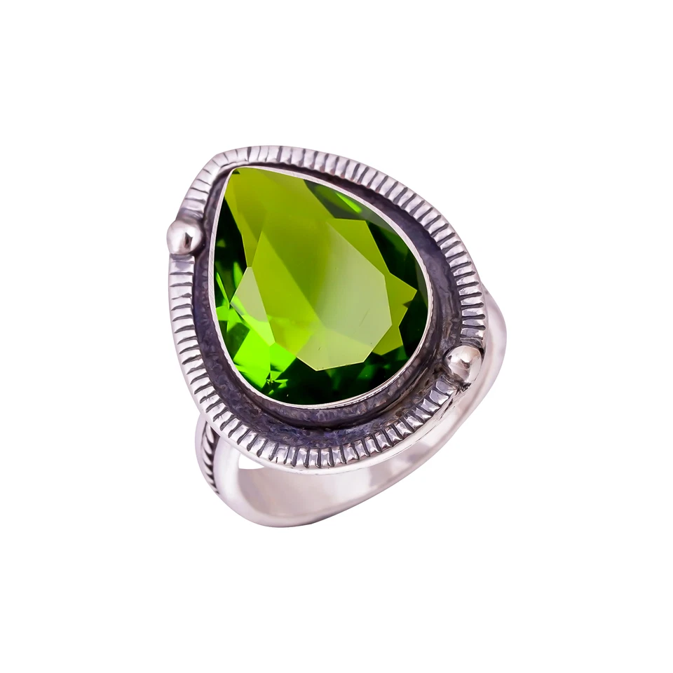 Peridot Ring, 925 Sterling Silver Jewelry Ring, Gemstone Ring, Gift For Her - Image 3 of 4