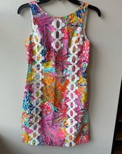 Lilly Pulitzer EMBER SHIFT DRESS Multi Fishing For Compliments Size 2 Women’s
