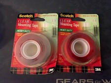 Lot of 2 Scotch Clear Mounting Tape holds up to 2 pounds 1" x 60" Roll New
