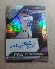 2020 Panini Prizm Pro Penmanship Silver Prizm Adam Haseley Autograph Phillies