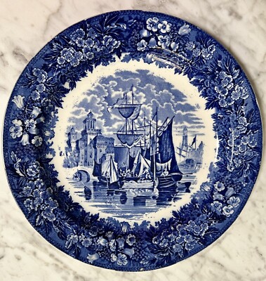 Antique WEDGWOOD FERRARA 11.125” Flow Blue Dinner Plate SHIPS