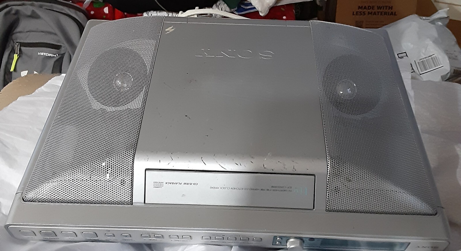 Sony ICFCD553RM CD Player Radio AM/FM Kitchen Clock Under Counter