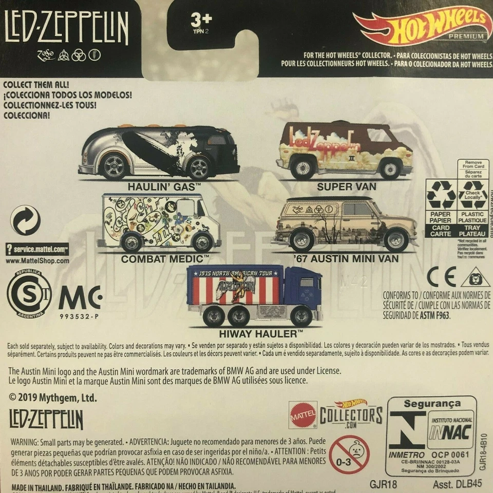 5 Car Set Led Zeppelin * 2019 Hot Wheels SET Pop Culture E Case * AL11 - Image 2 of 2