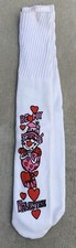 Vintage Be My Valentine Novelty Tube Socks Valentines Day Love 70s 80s Size 9-15