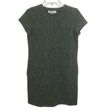 LOFT Jacquard Pocket Tee Mini Dress Olive Black Retro Casual NWT Size XS