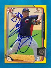 2015 BOWMAN DP CHIH-WEI HU MINNESOTA TWINS SIGNED AUTO YELLOW CARD #BP112 W/COA