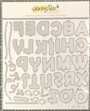 NEW Honey Bee Stamps BALLOON ALPHABET Dies Honey Cuts. Retired 30 Value