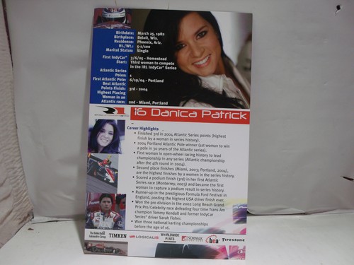 Tarjeta de novato Danica Patrick 2005 autografiada en Indianapolis Motor Speedway - Imagen 2 de 6