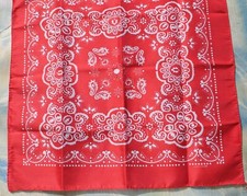 Bandana HANDKERCHIEF 100 Polyester Color Fast Red White