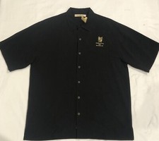 Tommy Bahama Pinnacle Golf Club 100% seta Royal Bermuda Camp Shirt L