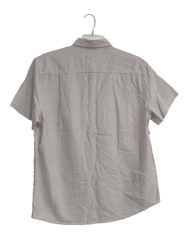 Sonoma Men's Button Down Short Sleeve Shirt, Maroon Stripe, Large - Picture 4 of 4