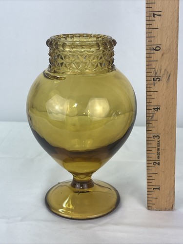 Amber Yellow Glass Globe Jar L E Smith Apothecary Drug Candy Store Display - Picture 7 of 7