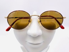 Vintage Cdoe 198500 Tortoise Gold Metal Oval Sunglasses Frames Korea
