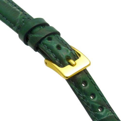 Correa de reloj de cuero de grano de cocodrilo acolchada de colores 10 mm 12 mm 14 mm ¡6 colores! D016 - Imagen 8 de 13
