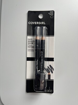 CoverGirl Easy Breezy Brow Fill+Define Pencils Crayons [500] Black Noir
