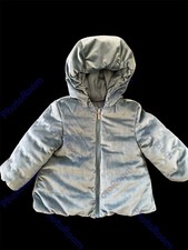 Mayoral Spain NWT Green/Grey Reversible Puffer Hooded Zip Jacket-12 Mos