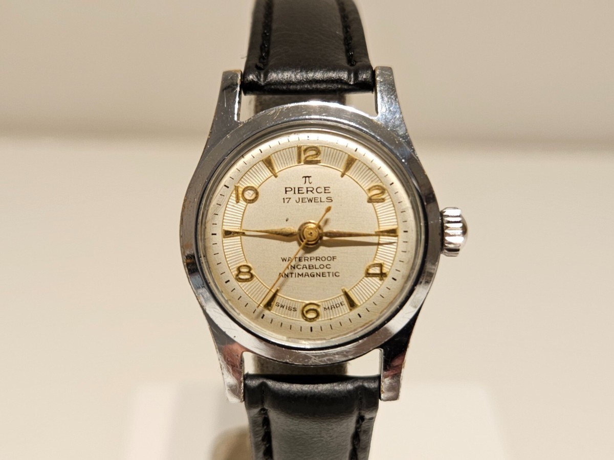 VINTAGE RARE SMALL BEAUTIFUL CHROMED LADIES SWISS MACHANICAL WATCH