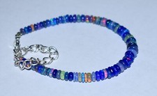 Natural Ethiopian Opal Gemstone Beads 7"Bracelet Fire Opal Beads F3192