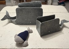 Pottery Barn Kids Felt Whale Organization + Rattle Set