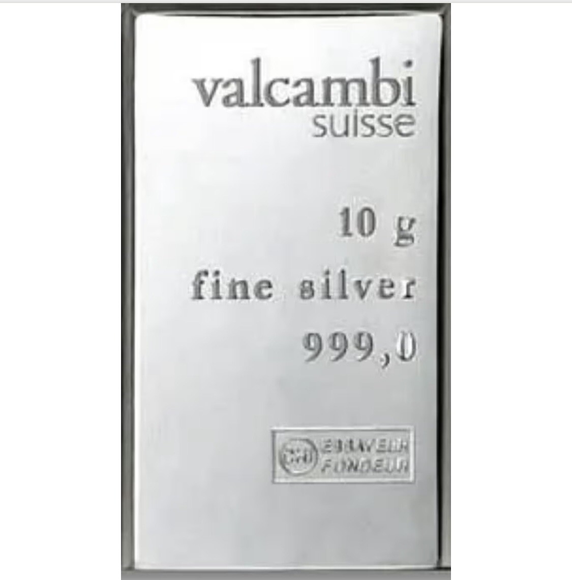 10 GRAM .999 FINE SILVER BULLION VALCAMBI COMBIBAR FROM BU SHEET
