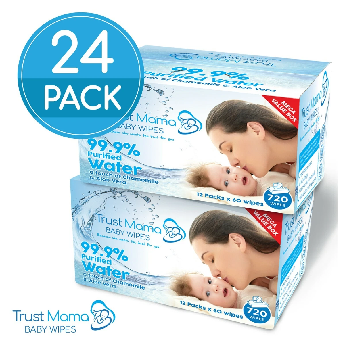 Water Wipes 60 Wipes - 12 Pack