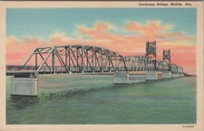 Mobile, AL: Cochrane Africatown USA Bridge - Vintage Alabama Linen Postcard