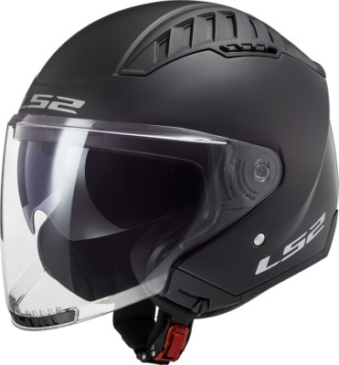 LS2 Copter Solid Open Face Motorcycle Helmet Matte Black  Medium