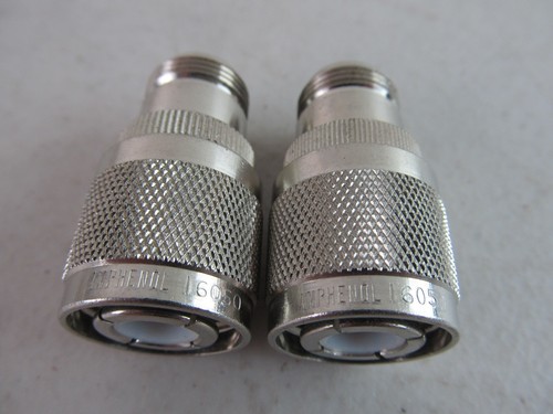 QTY=2 AMPHENOL AMP 16050 HN Plug TO N Jack RF Connector Adapter - Picture 3 of 5