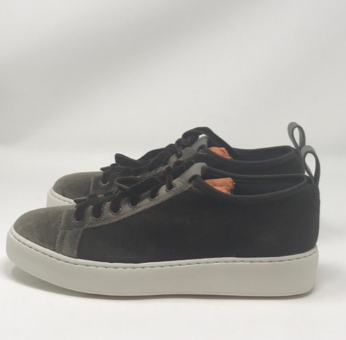 Santoni Brown Velvet Low Top Italian Sneakers Womens 7 (37) - NIB! - 第 1/8 張圖片