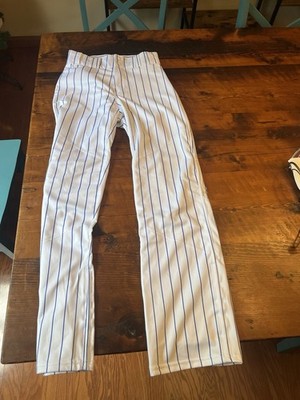 Alleson Athletic Men s Crush Pinstripe Pant White / Royal Blue Pinstripe
