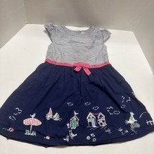 Blue Skirt Striped Top Gymboree Embroidered Landscape Houses Sea Dress 3T Girl