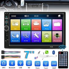 7" Double 2 DIN Car Stereo Radio For Apple/Android Bluetooth Player Touch Screen