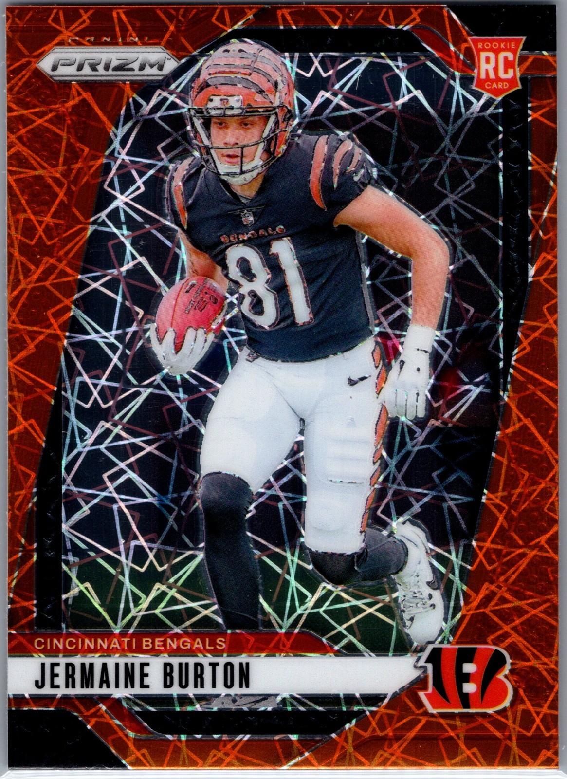2024 Panini Prizm - Rookies Jermaine Burton #350 Orange Lazer Prizm (RC)