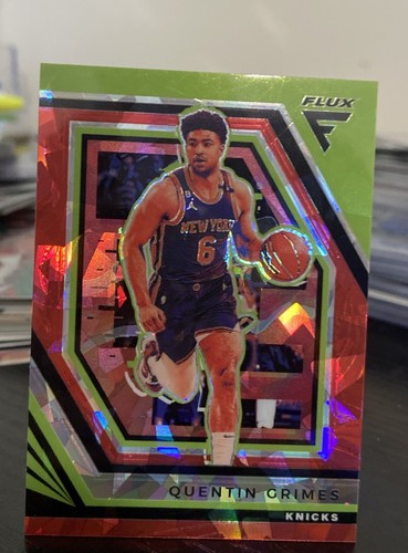 2022-23 Panini Flux - Quentin Grimes #49 Red Cracked Ice Prizm Knicks - Picture 1 of 2