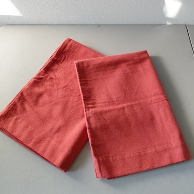 2 KIMLOR MILLS Pillowcase Set Paprika Rust Red Flannel QUEEN Cozy Cabin NEW