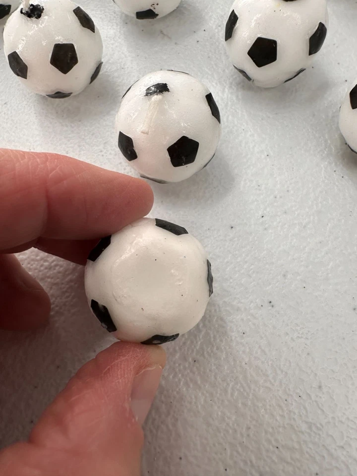 Juego de 16 velas decorativas en forma de balón de fútbol pastel cumpleaños graduación deporte Foto 3 de 4