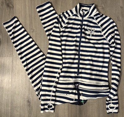 NWT The Ninja Suit Airblaster One-Piece Hoodless Sz M Navy Stripe Women s $129