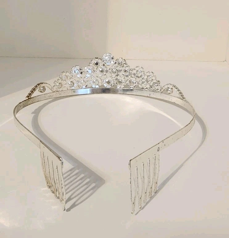 Tiara princesa con joyas disfraz de Halloween tocado nupcial usado Foto 3 de 3