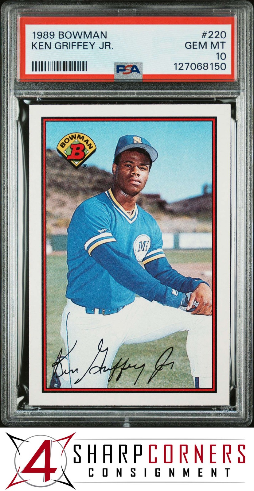 1989 BOWMAN #220 KEN GRIFFEY JR. RC MARINERS HOF PSA 10