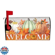 Anyako Fall Pumpkin Welcome Mailbox Covers Magnetic Standard Size 18" X 21" T