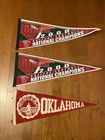 Rare Vintage Oklahoma Sooners Felt Pennant, Along 2 Other Pennants.