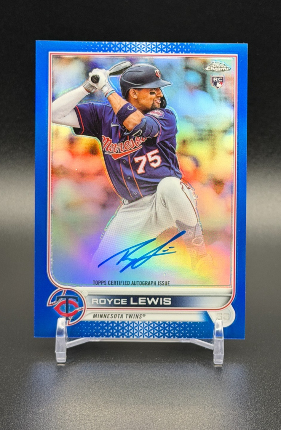 2022 Topps Chrome Royce Lewis True Blue Refractor Rookie Auto RC #/150 | Twins