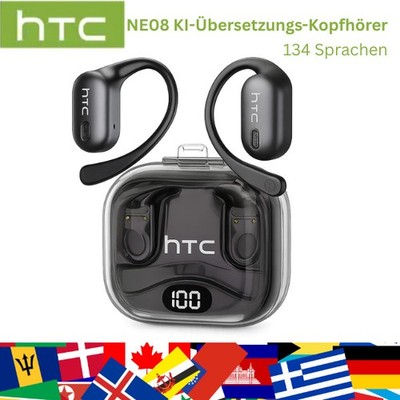HTC Bluetooth KI Übersetzungskopfhörer AI Headset 134 Sprachen Android + iOS NE8