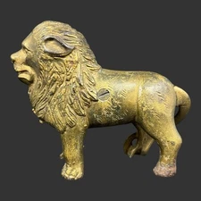 Antique Possibly A.C. Williams Cast Iron Lion Figural Coin Still Bank VG