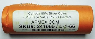 CANADA 80% SILVER QUARTER APMEX ROLL $10 FACE VALUE NR #G4413