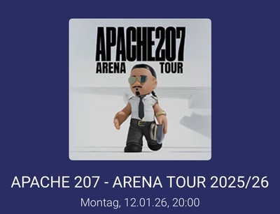 VORKAUFSRECHT für 2x Apache207  Köln Lanxess Sitzplätze Unterrang 12.01.2026