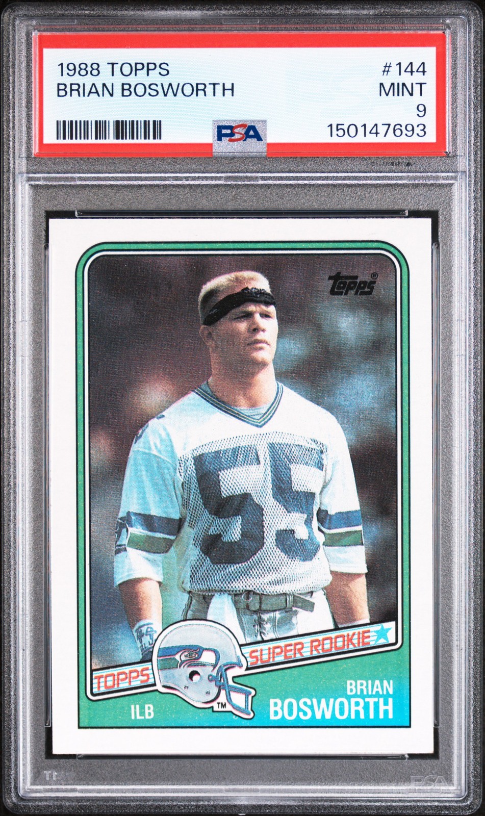 1988 TOPPS #144 BRIAN BOSWORTH PSA 9