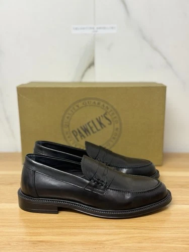 Pawelk’s Black Leather Loafer Hand Made In Italy Men 39